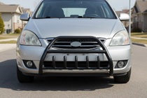 Kia Carens 1999-2012 гг. Кенгурятник WT003 Черный Нержавейка фото 1