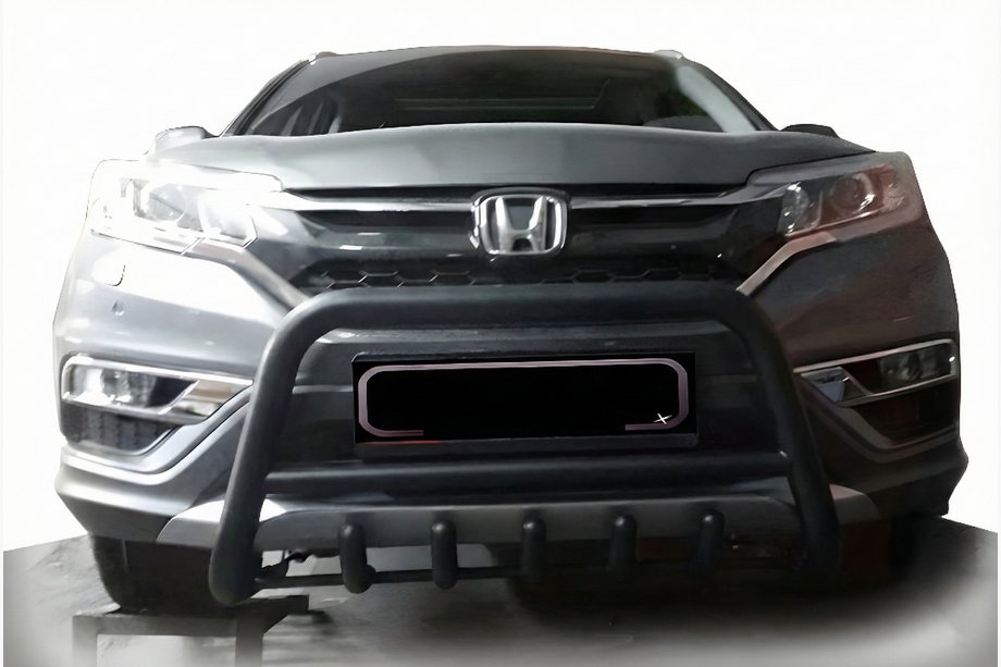 Honda CRV 2017-2022 гг. Передняя защита WT003 Черная (2016-2019, Нержавеющая сталь) Фото 1