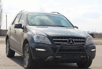 Mercedes ML W164 2005-2011 гг. Кенгурятник WT003 Черный (Нержавеющая сталь) фото 3