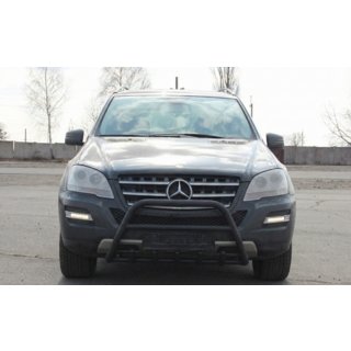 Кенгурятник WT003 Черный (Нержавеющая сталь) Mercedes ML W164 2005-2011 гг. фото 1