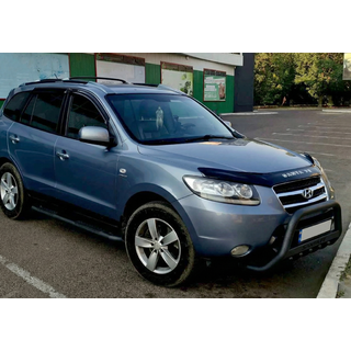 Кенгурятник WT004 Черный (Нержавейка) Hyundai Santa Fe 2 2006-2012 гг. фото 1