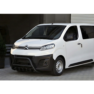 Кенгурятник WT003 Черный Нержавейка Peugeot Traveller 2017- гг. фото 3