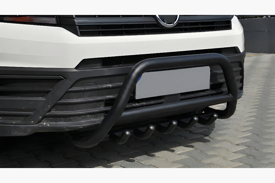 Volkswagen Crafter 2016- гг. Кенгурятник WT003 Черный Нержавейка Image