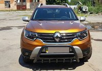 Renault Duster 2018-2024 гг. Кенгурятник без надписи WT003 Черный (нерж.) фото 6