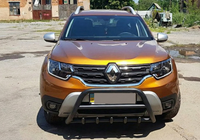 Renault Duster 2018-2024 гг. Кенгурятник без надписи WT003 Черный (нерж.) фото 6