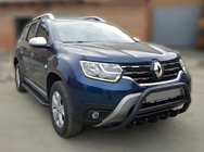 Renault Duster 2018-2024 гг. Кенгурятник без надписи WT003 Черный (нерж.) фото 1