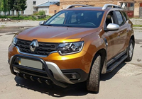 Renault Duster 2018-2024 гг. Кенгурятник без надписи WT003 Черный (нерж.) фото 4