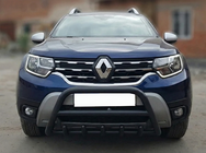 Dacia Duster 2018-2024 гг. Кенгурятник без надписи WT003 Черный (нерж.) фото 3