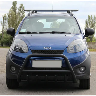 Кенгурятник WT003 Черный Нержавейка Chery Beat 2009-2015 гг. фото 1