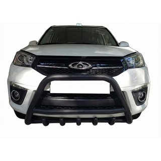 Кенгурятник WT003 Черный Нержавейка Chery Tiggo 3 2005- гг. фото 1