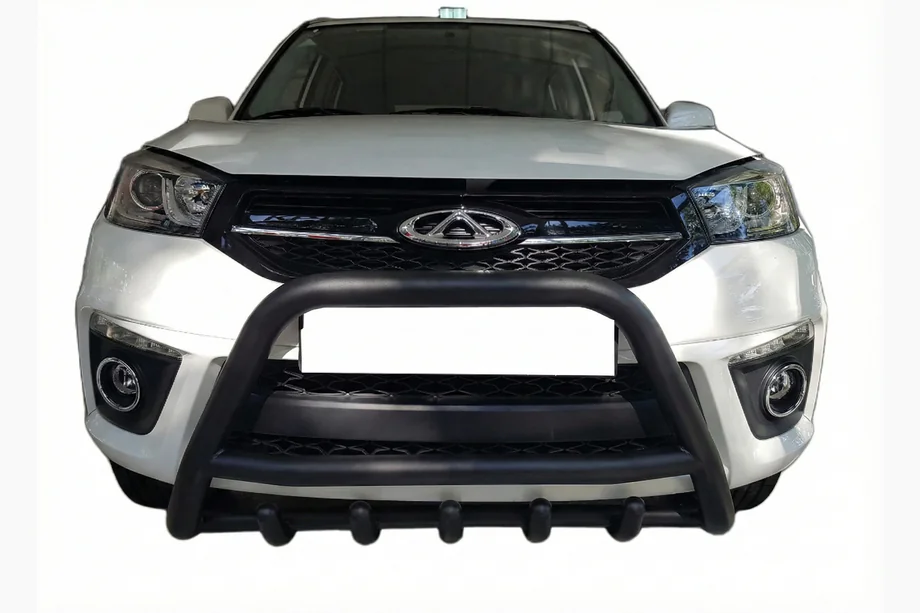 Chery Tiggo 3 2005- гг. Кенгурятник WT003 Черный Нержавейка Image
