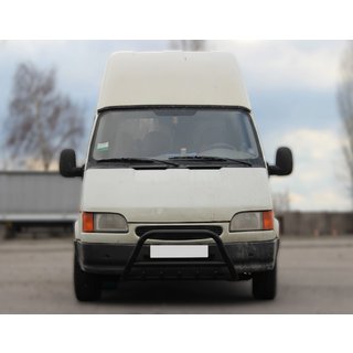 Кенгурятник WT003 Черный Нержавейка Ford Transit 1991-2000 гг. фото 3