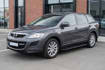 Mazda CX-9 2007-2016 гг. Боковые пороги Bosphorus Black (2 шт., алюминий) фото 1
