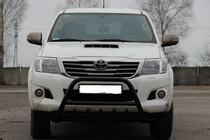 Toyota Hilux 2006-2015 гг. Кенгурятник WT003 Черный Нержавейка фото 1