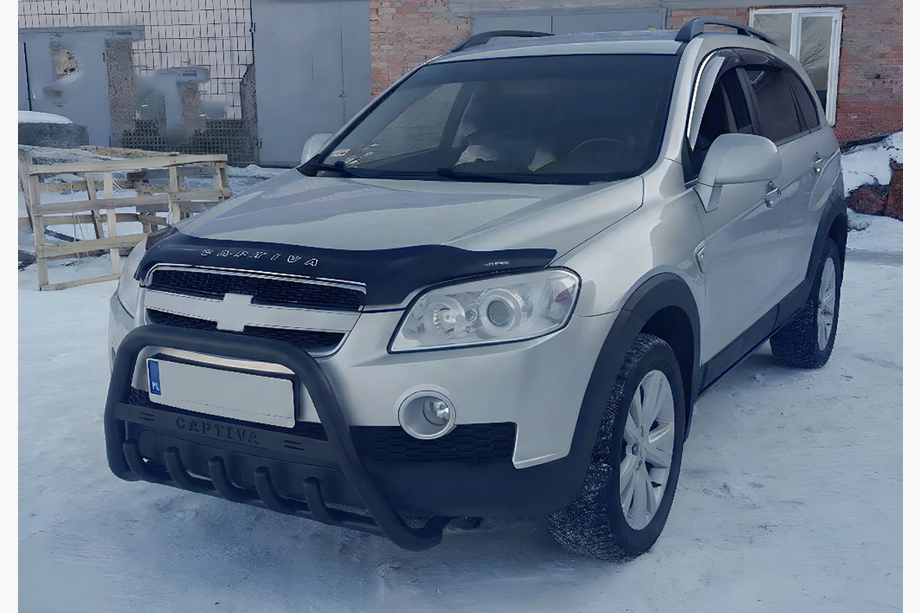Chevrolet Captiva 2006-2019 гг. Кенгурятник WT004 Черный (Нержавейка) Image