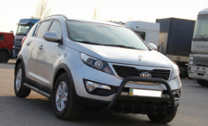 Kia Sportage 2010-2015 гг. Кенгурятник WT004 Черный (Нержавейка) фото 3
