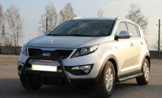 Kia Sportage 2010-2015 гг. Кенгурятник WT004 Черный (Нержавейка) фото 1