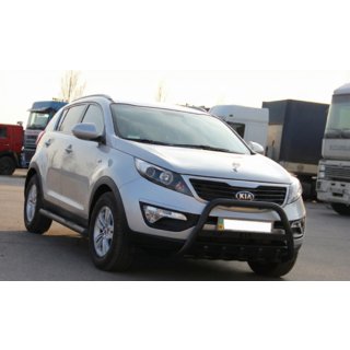 Кенгурятник WT004 Черный (Нержавейка) Kia Sportage 2010-2015 гг. фото 3
