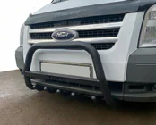 Ford Transit 2000–2014 гг. Кенгурятник WT004 Черный (Нержавейка) фото 1
