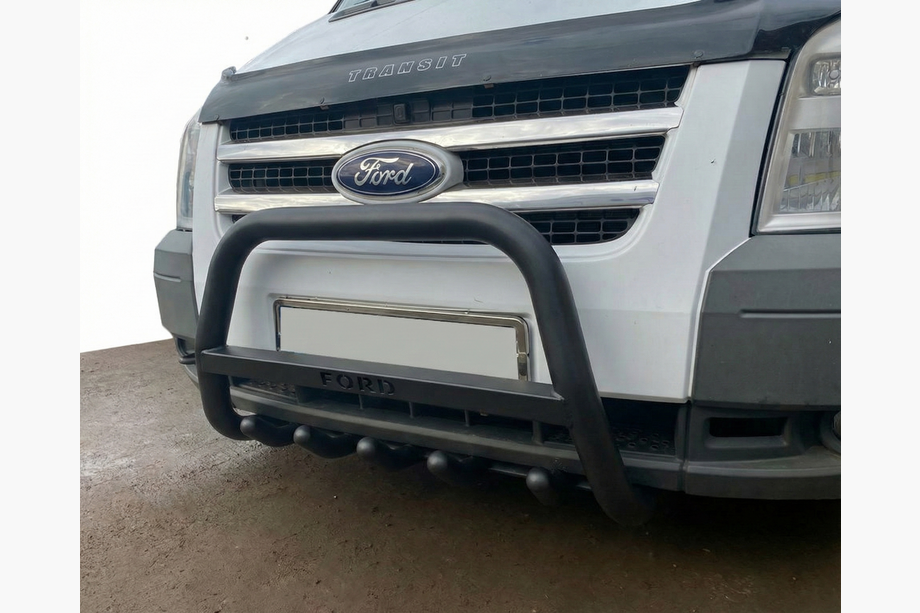 Ford Transit 2000-2014 гг. Кенгурятник WT004 Черный (Нержавейка) Image