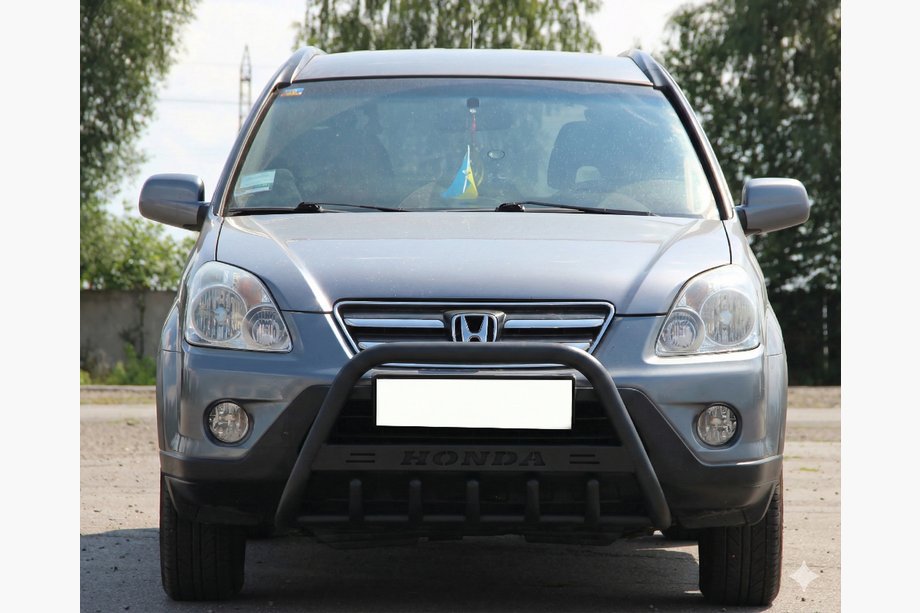 Honda CRV 2001-2006 гг. Кенгурятник WT004 Черный (Нержавейка) Image
