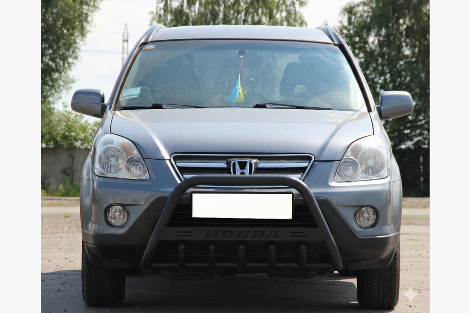 Honda CRV 2001-2006 гг. Кенгурятник WT004 Черный (Нержавейка) Image