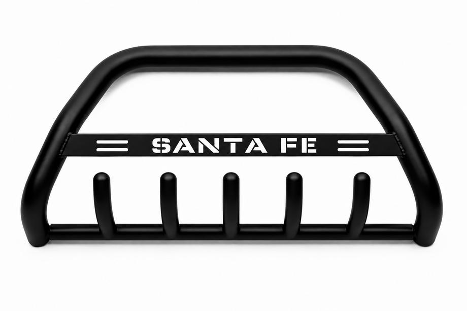 Hyundai Santa Fe 3 2012-2018 гг. Кенгурятник WT004 Черный (Нержавейка) Image