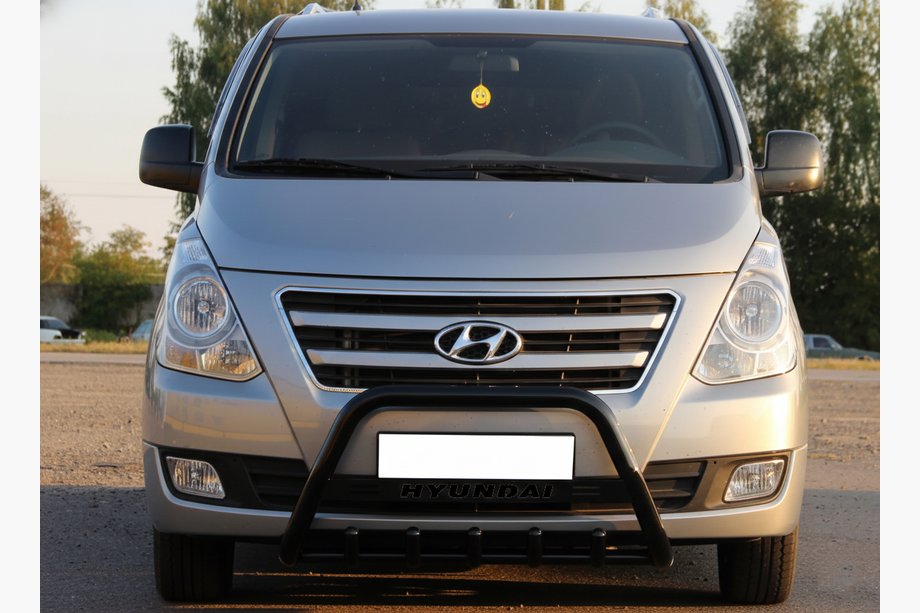 Hyundai H300, H1, Starex 2008-2020 гг. Кенгурятник WT004 Черный (Нержавейка) Фото 1