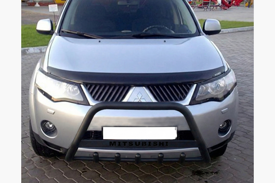 Mitsubishi Outlander 2006-2012 гг. Кенгурятник WT004 Черный (Нержавейка) Image