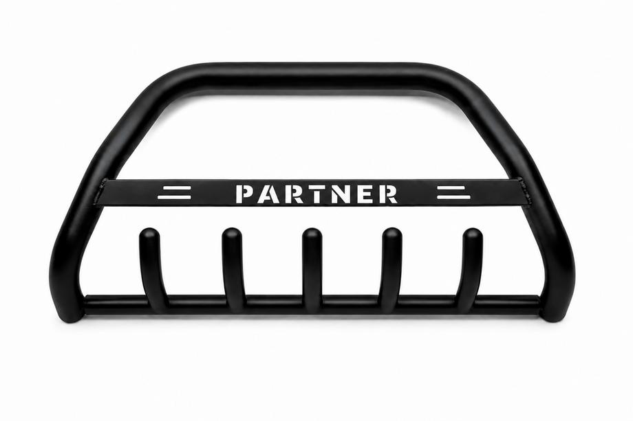 Peugeot Partner 1996-2008 гг. Кенгурятник WT004 Черный (Нержавейка) Image
