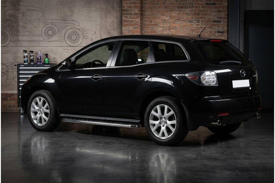 Mazda CX-7 2006-2012 гг. Боковые Подножки Maydos V1 (2 шт., нержавейка) Фото 1