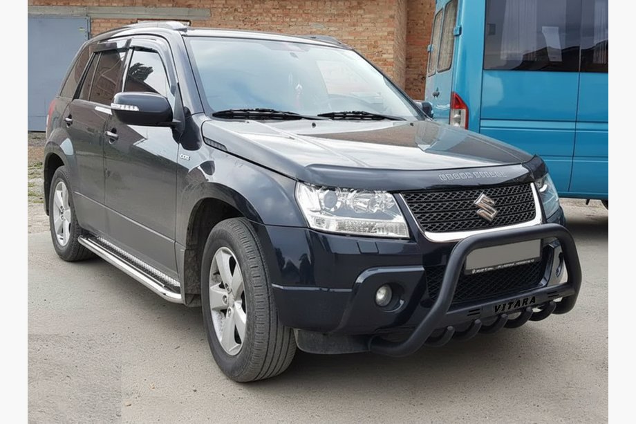 Suzuki Grand Vitara 2005-2017 гг. Кенгурятник WT004 Черный (Нержавейка) Фото 4