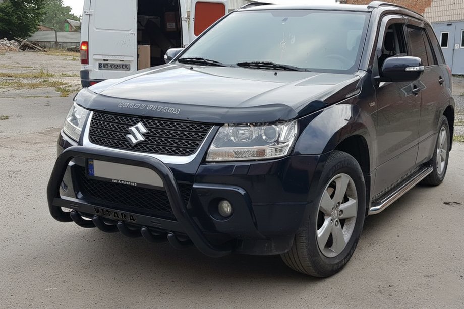Suzuki Grand Vitara 2005-2017 гг. Кенгурятник WT004 Черный (Нержавейка) Фото 5