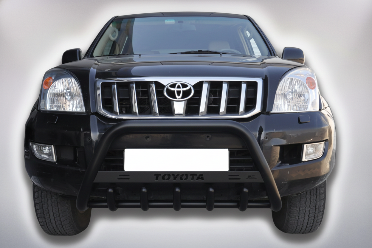 Кенгурятник WT004 Black (нерж) для Toyota Land Cruiser Prado 120 2002-2009 рр
