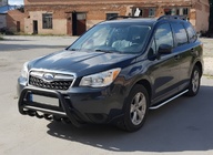 Subaru Forester 2013-2018 гг. Кенгурятник WT003 Черный Нержавейка фото 1