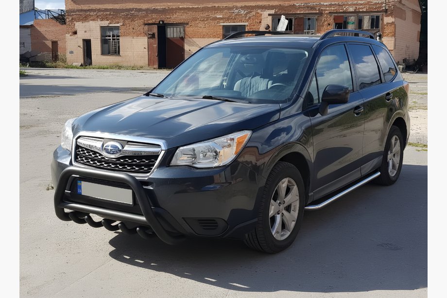 Subaru Forester 2013-2018 гг. Кенгурятник WT003 Черный Нержавейка Image
