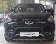 Chery Tiggo 7 2016-2019 гг. Кенгурятник WT003 Черный Нержавейка фото 1