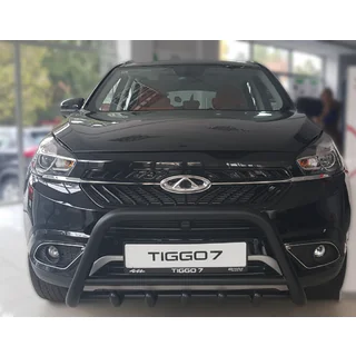 Кенгурятник WT003 Черный Нержавейка Chery Tiggo 7 2016-2019 гг. фото 1