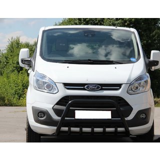 Кенгурятник WT003 Черный Нержавейка Ford Custom 2013-2022 гг. фото 3