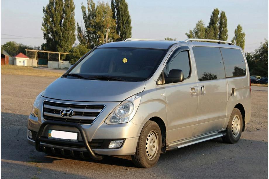 Hyundai H300, H1, Starex 2008-2020 гг. Кенгурятник WT003 Черный Нержавейка Фото 3