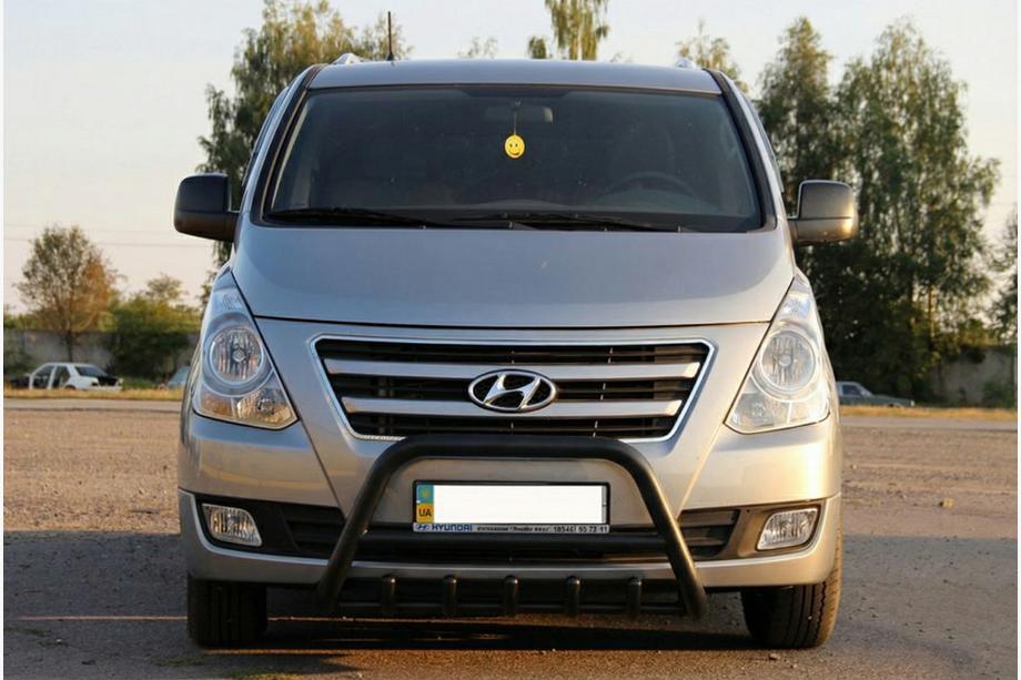 Hyundai H300, H1, Starex 2008-2020 гг. Кенгурятник WT003 Черный Нержавейка Фото 1