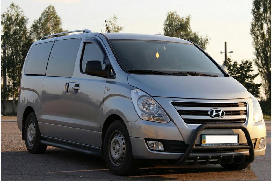 Hyundai H300, H1, Starex 2008-2020 гг. Кенгурятник WT003 Черный Нержавейка Фото 4
