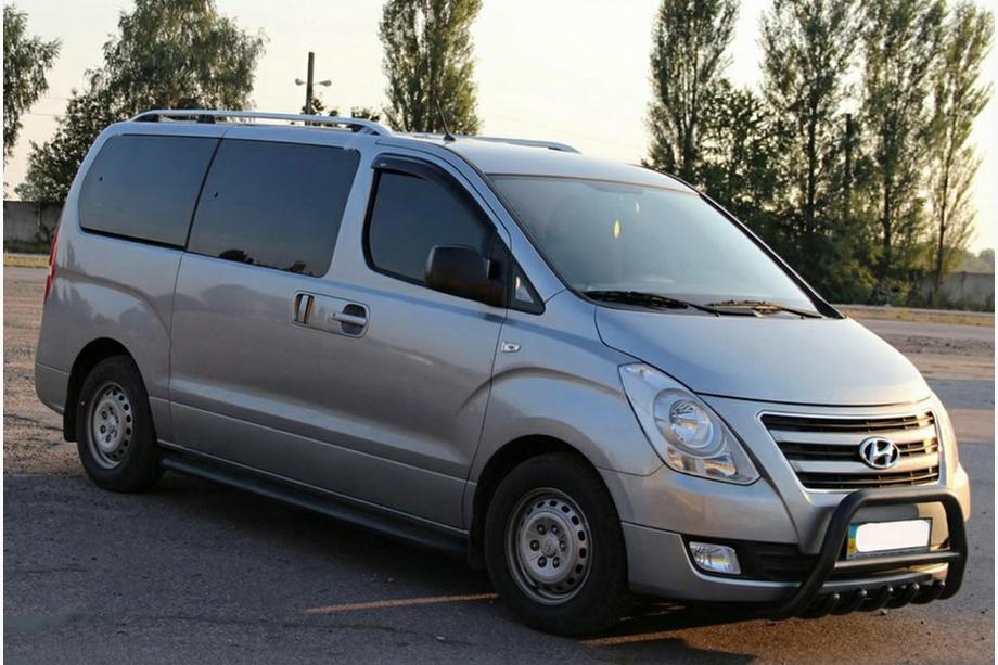 Hyundai H300, H1, Starex 2008-2020 гг. Кенгурятник WT003 Черный Нержавейка Фото 5