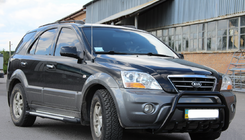 Kia Sorento I BL 2002-2009 гг. Кенгурятник WT003 Black-2 (нерж. сталь) фото 4