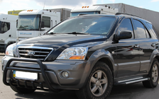 Kia Sorento I BL 2002-2009 гг. Кенгурятник WT003 Black-2 (нерж. сталь) фото 1