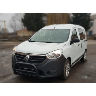 Кенгурятник WT003 Черный Нержавейка Dacia Lodgy 2012-2022 гг. фото 4