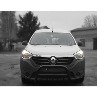 Кенгурятник WT003 Черный Нержавейка Dacia Lodgy 2012-2022 гг. фото 3