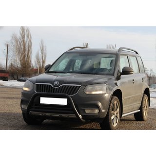 Кенгурятник WT003 Черный Нержавейка Skoda Yeti 2009-2017 гг. фото 4