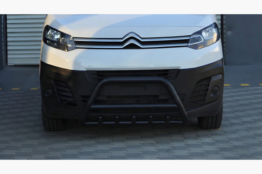 Fiat Scudo 2022- гг. Кенгурятник WT003 Черный Нержавейка Фото 4