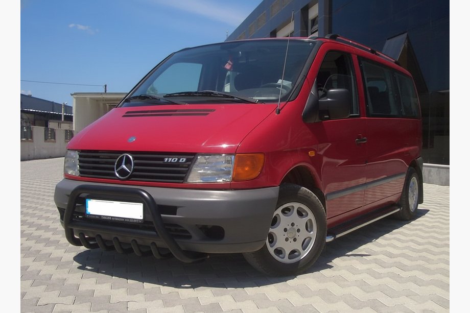 Mercedes Vito W638 1996-2003 гг. Кенгурятник WT003 Черный (Нержавеющая сталь) Фото 3